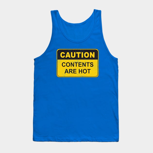 Funny Caution Sign Board Tank Top by Suniquin